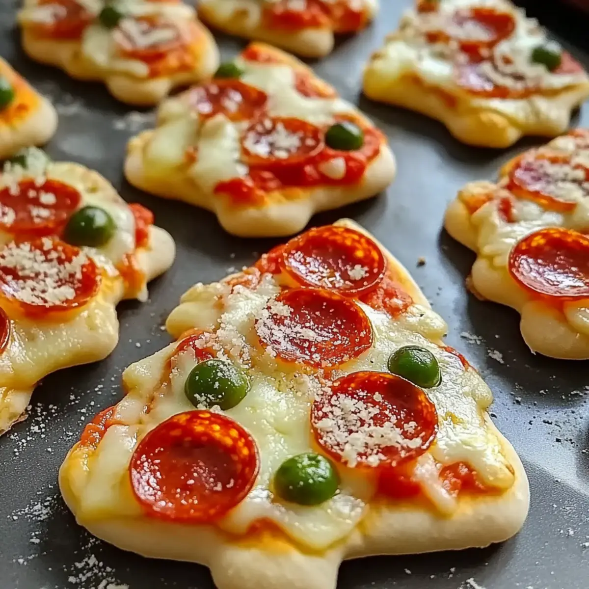 Weihnachtsbaum Mini-Pizzen