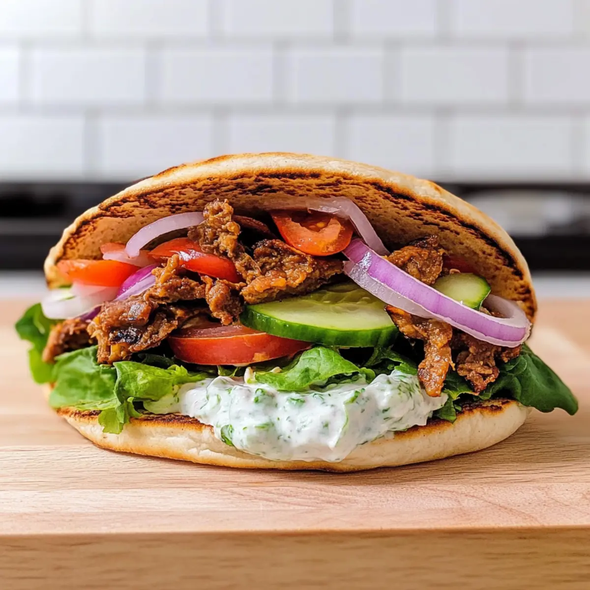 Einfachster veganer Döner mit fertigem Dönerfleisch und Salatmix