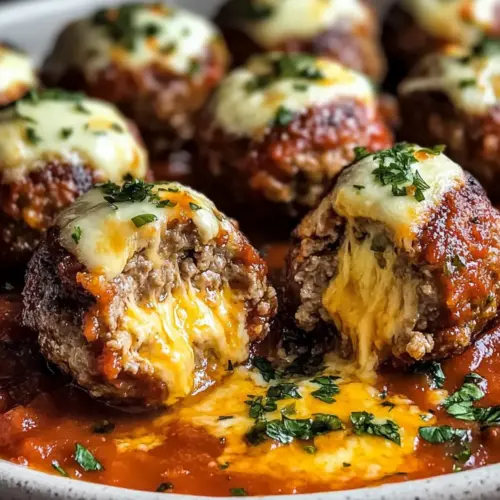 Käsegefüllte Fleischbällchen Rezept Zutaten: - 500 g Rinderhackfleisch - 100 g Paniermehl - 1 Ei - 2 Knoblauchzehen, gehackt - 1 Zwiebel, fein gewürfelt - 200 g Käse, gewürfelt - Salz - Pfeffer - Petersilie, gehackt - Olivenöl Anleitung: 1. In einer Schüssel das Hackfleisch, Paniermehl, Ei, Knoblauch, Zwiebel, Salz, Pfeffer und Petersilie gut vermengen. 2. Eine kleine Menge der Mischung nehmen und einen Würfel Käse in die Mitte legen, dann die Mischung um den Käse formen, um einen Fleischball zu bilden. 3. In einer Pfanne Olivenöl erhitzen und die Fleischbällchen goldbraun anbraten. 4. Die Fleischbällchen in eine Auflaufform geben und bei 180 Grad Celsius ca. 20 Minuten im Ofen backen. Servieren und genießen!