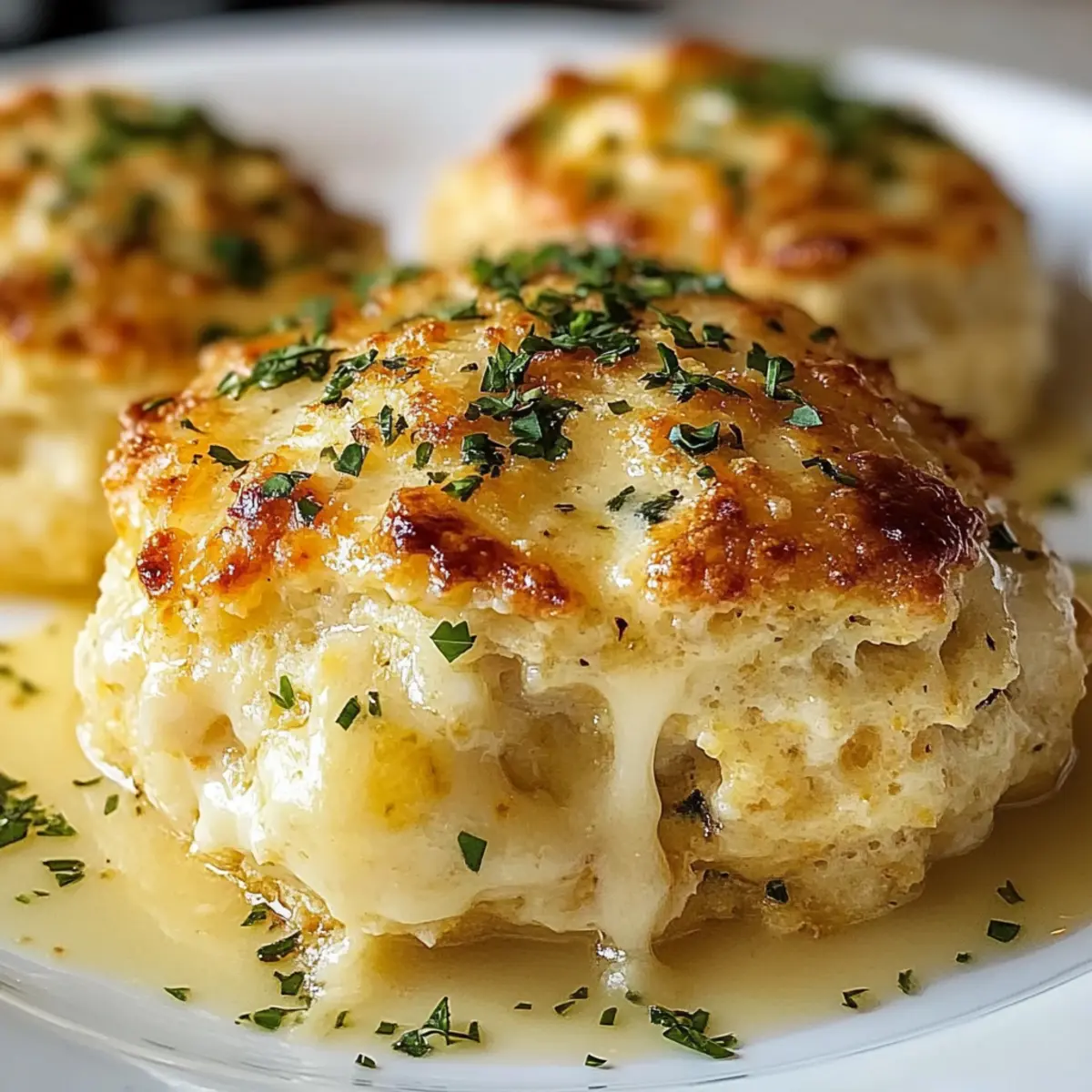 Krabben gefüllte Cheddar Brötchen