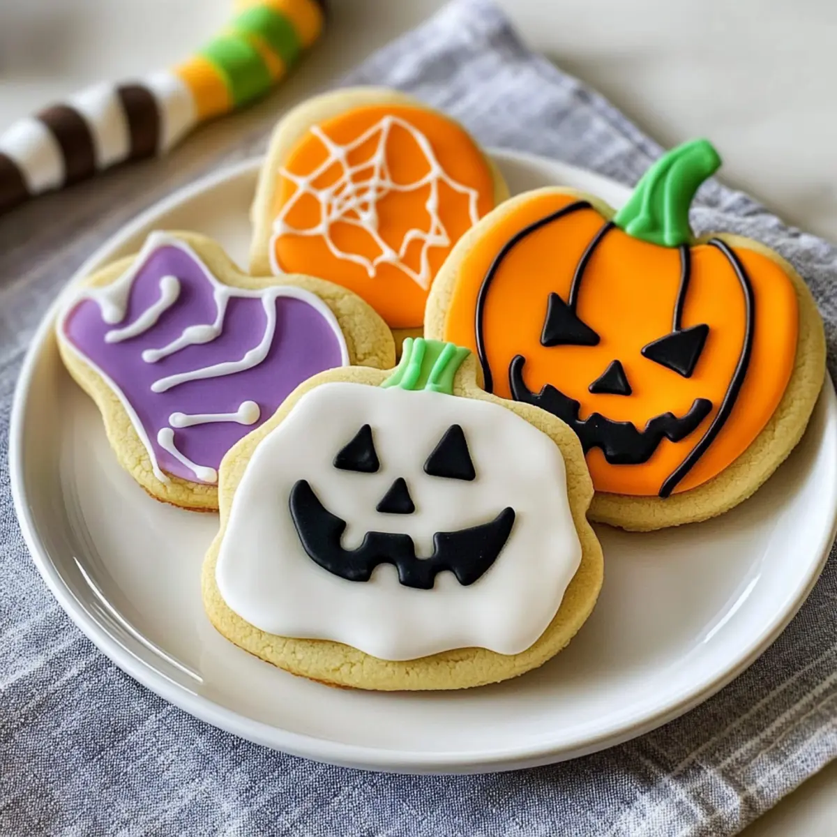 Halloween Zuckerplätzchen Rezept Zutaten: - 2 3/4 Tassen Mehl - 1 Teelöffel Backpulver - 1/2 Teelöffel Salz - 1 Tasse Butter, weich - 1 1/2 Tassen Zucker - 1 Ei - 1 Teelöffel Vanilleextrakt - Lebensmittelfarbe (optional) - Zuckerguss (optional) Anleitung: 1. Ofen auf 175 Grad Celsius vorheizen. 2. Mehl, Backpulver und Salz in einer Schüssel vermengen. 3. In einer anderen Schüssel Butter und Zucker cremig rühren. 4. Ei und Vanilleextrakt hinzufügen und gut vermischen. 5. Trockene Zutaten nach und nach einrühren. 6. (Optional) Lebensmittelfarbe hinzufügen und gut vermengen. 7. Teig auf eine bemehlte Fläche legen und ausrollen. 8. Plätzchen ausstechen und auf ein Backblech legen. 9. 8-10 Minuten backen bis die Ränder goldbraun sind. 10. Abkühlen lassen und nach Belieben mit Zuckerguss dekorieren.