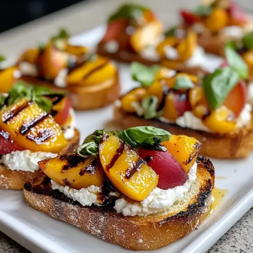 Pfirsich Ricotta Bruschetta