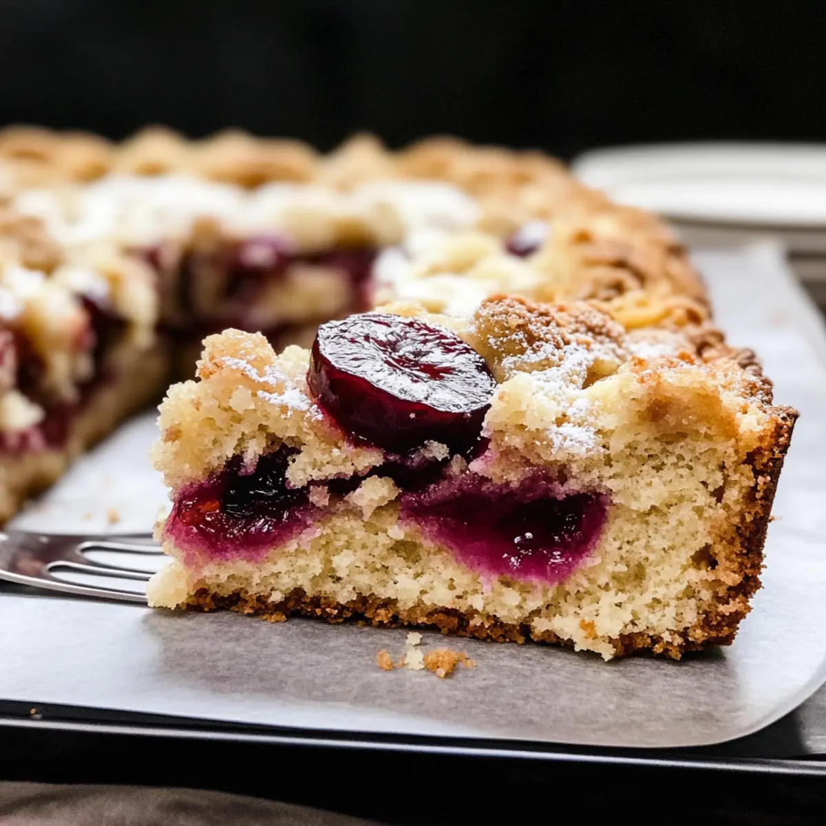 Juicy plum cake with yeast dough from the tray
