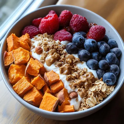 Süßkartoffel Frühstücksschüssel Rezept