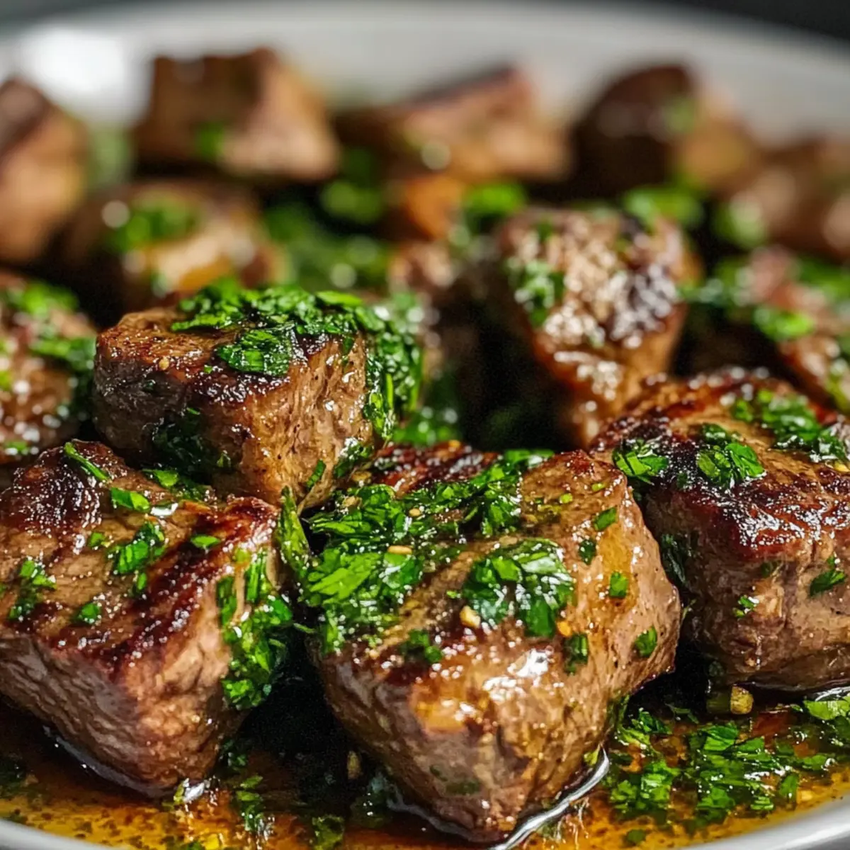 Zarte Knoblauchbutter-Steakbissen