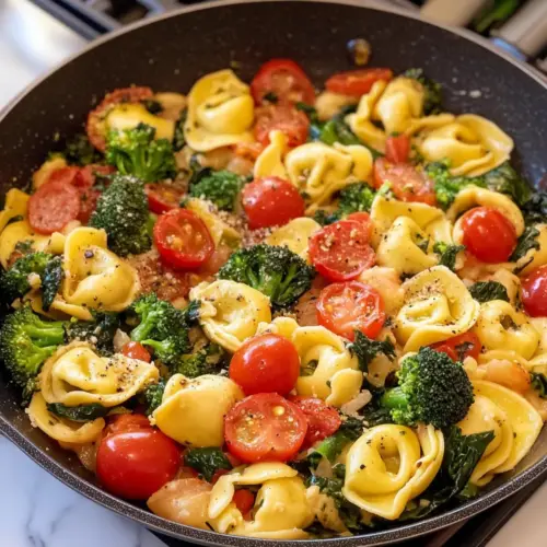 Vegetarische Tortellini-Gemüsepfanne
