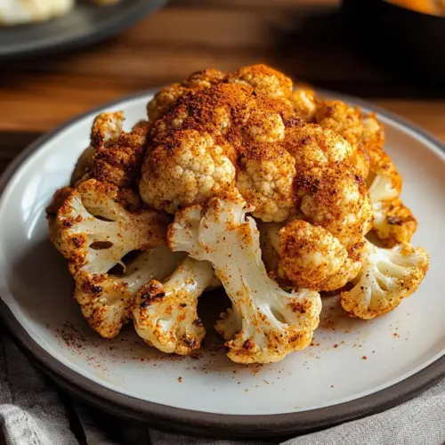 Würzig marinierter Blumenkohl im Backofen auf 2 Arten garen (Vegan)