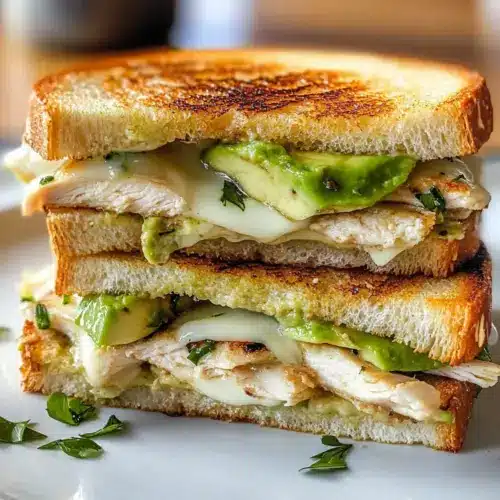 Hühner-Avocado-Schmelz Sandwich