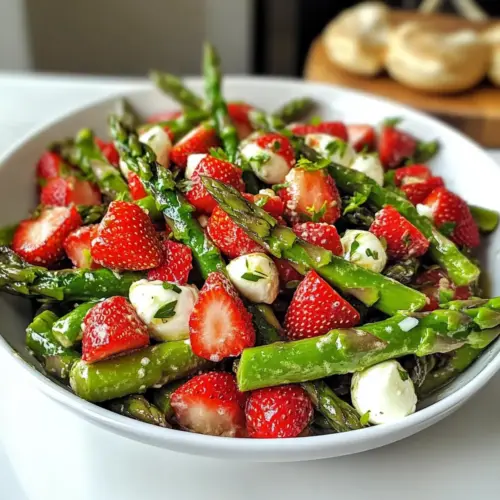 Spargelsalat mit Erdbeeren und Mozzarella – frisch und sommerlich