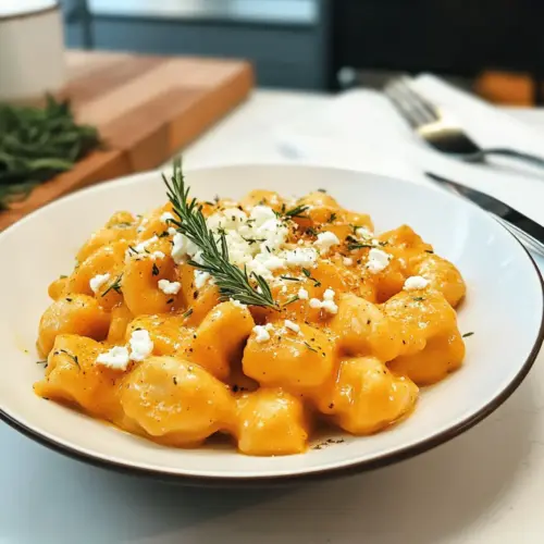 Gnocchi pumpkin pan with feta