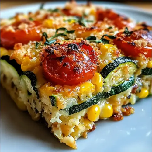 Käse Zucchini Mais Tomaten Auflauf