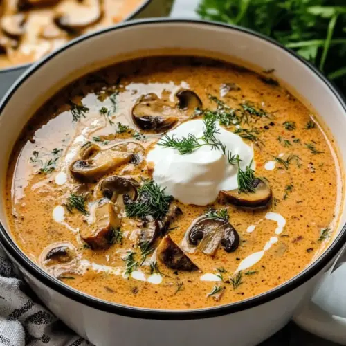 Cremige ungarische Champignon-Suppe