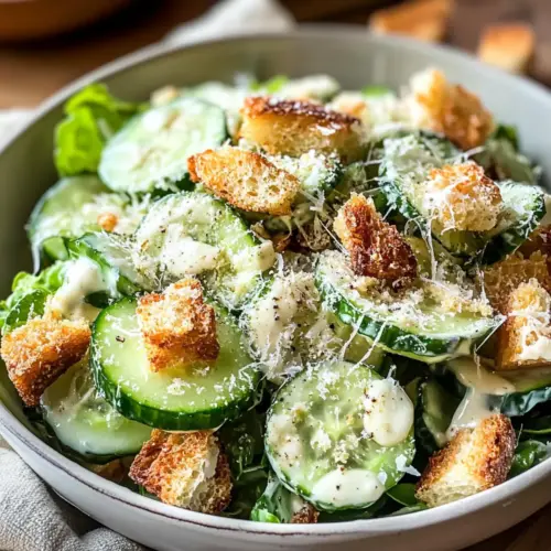 Gurkensalat mit Caesar-Dressing