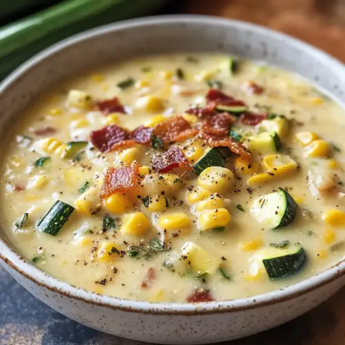 Sommer-mais und zucchini chowder