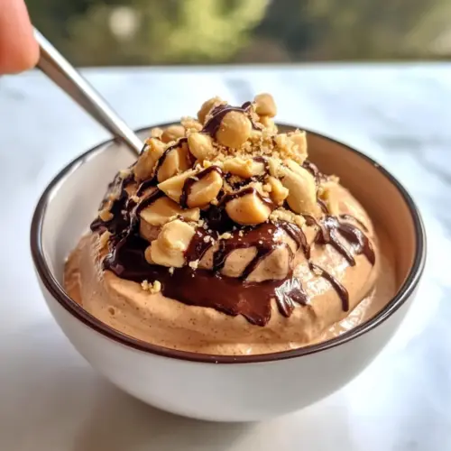 Hüttenkäse Erdnussbutter Mousse