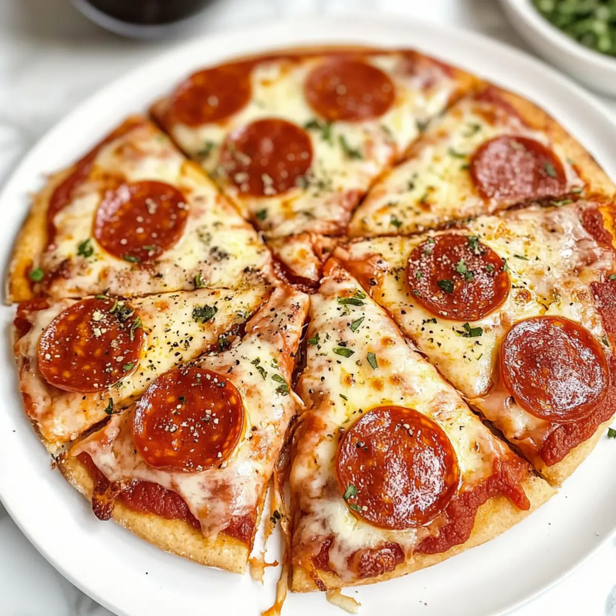Hüttenkäse-Pizza-Fladenbrot