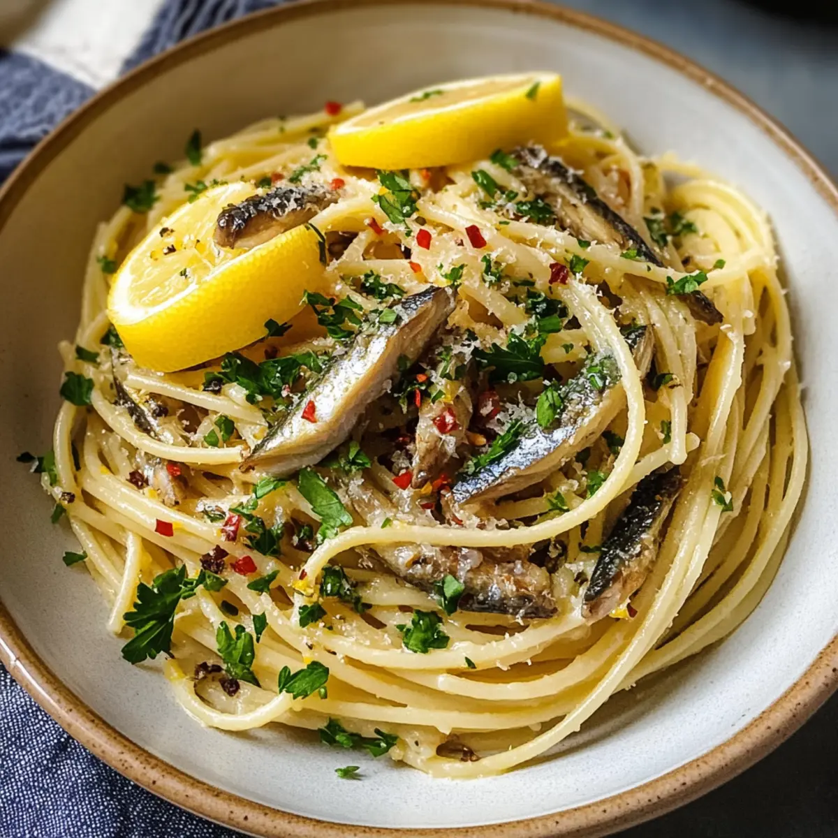 Zitronen-Sardinen-Pasta