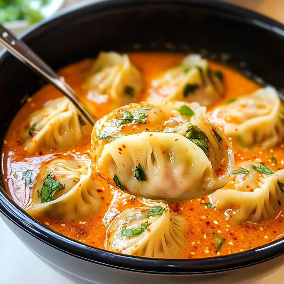 Suppenknödel in cremiger Gochujang-Sauce